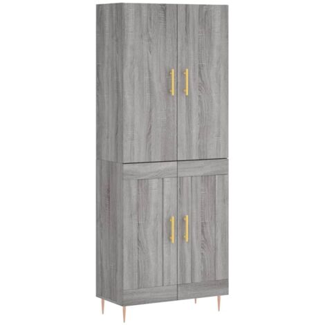 Buffet haut Sonoma gris 69,5x34x180 Bois d'ingénierie (1/5)