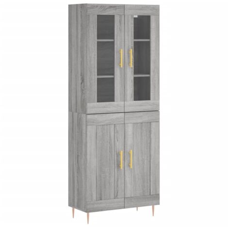 Buffet haut Sonoma gris 69,5x34x180 Bois d'ingénierie (1/5)
