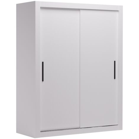 Armoire chambre adulte DIVA 160cm – 2 portes coulissantes-Blanc (1/5)