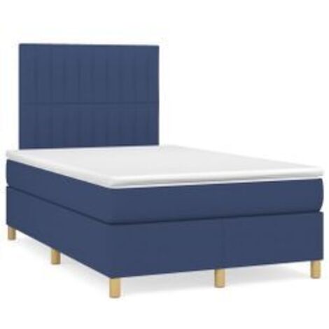 Sommier à lattes de lit avec matelas Bleu 120x200 Tissu (1/5)