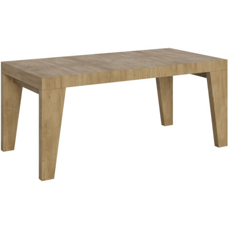 Table à manger extensible bois Naxo 160 à 264 cm 2 rallonges fines 4 pieds-Naturel-4 pieds-2 rallonges fines-160 à 264 cm (1/5)