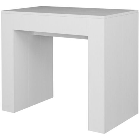 Console extensible en bois Extra 2 pieds-Blanc-2 pieds (1/5)