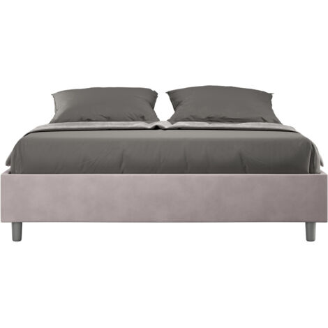 Cadre de lit 39cm en microfibre Avika - Minimalisme et Modernité Sans sommier-Rose clair-140x190 (1/5)
