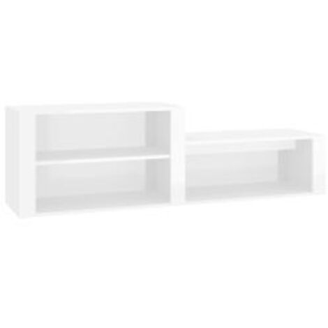 Armoire à chaussure Blanc brillant 150x35x45 Bois ingénierie (1/5)