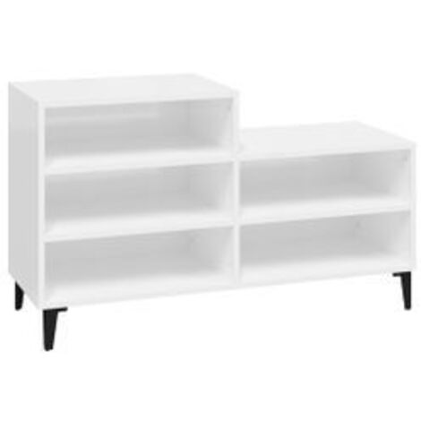 Armoire à chaussure Blanc brillant 102x36x60 Bois ingénierie (1/5)
