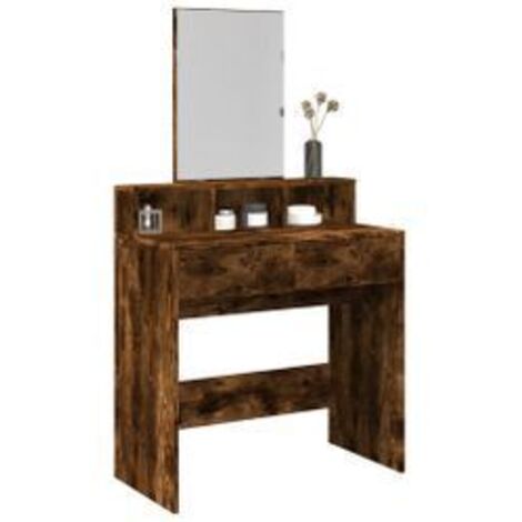 Coiffeuse avec miroir chêne fumé 80x41x144,5 (1/5)
