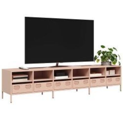 Meuble TV rose 202x39x43,5 acier laminé à froid (1/5)