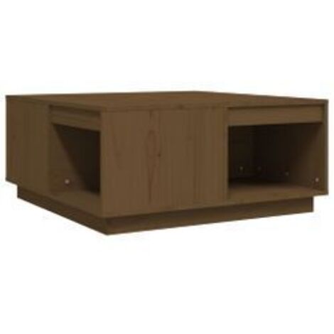 Table basse Marron miel 80x81x36,5 Bois massif de pin (1/5)