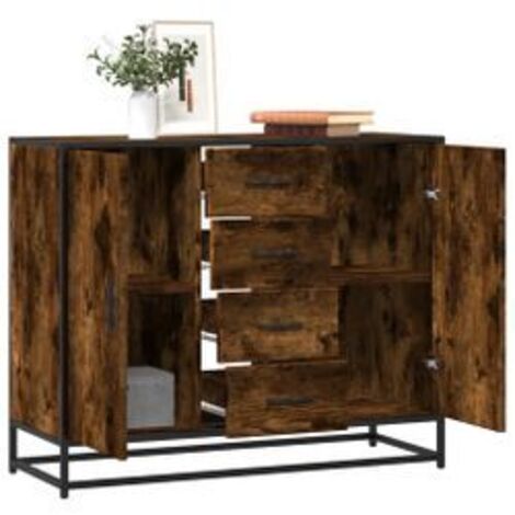 Buffet chêne fumé 92x35x76 bois d'ingénierie (1/5)