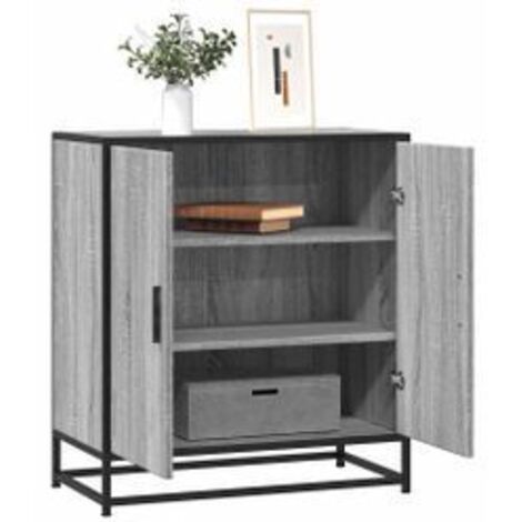 Buffet sonoma gris 68x35x76 bois d'ingénierie et métal (1/5)