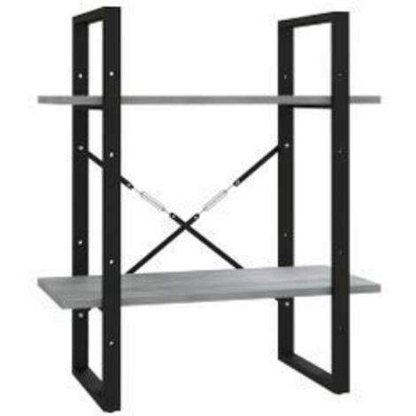 Petite étagère style industriel Loza 60cm-Chêne gris (1/5)