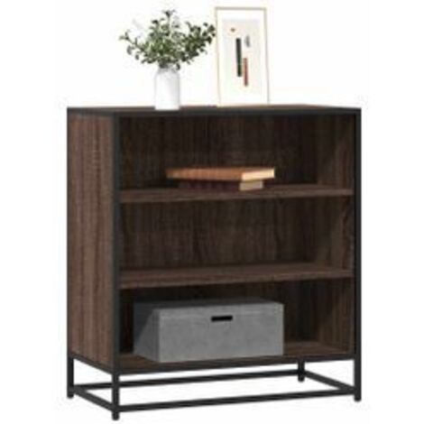 Buffet chêne marron 68x35x76 bois d'ingénierie et métal (1/5)