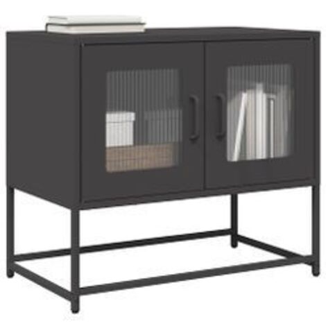 Meuble TV noir 68x39x60,5 acier laminé à froid (1/5)