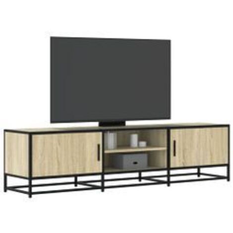 Meuble TV chêne sonoma 160x35x41 bois d'ingénierie et métal (1/5)
