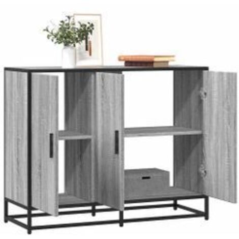 Buffet sonoma gris 94x35x76 bois d'ingénierie (1/5)