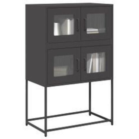 Buffet haut noir 68x39x107 acier (1/5)
