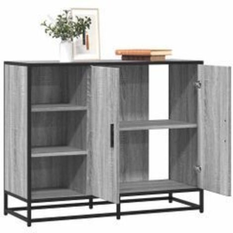 Buffet sonoma gris 92x35x76 bois d'ingénierie (1/5)