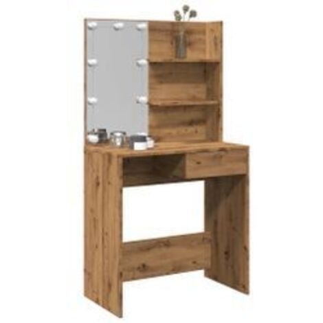 Coiffeuse avec LED chêne artisanal 74,5x40x141 (1/5)