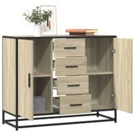 Buffet chêne sonoma 92x35x76 bois d'ingénierie (1/5)