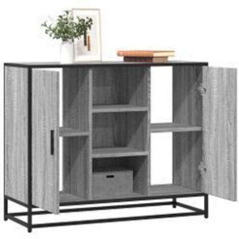 Buffet sonoma gris 92x35x76 bois d'ingénierie (1/5)