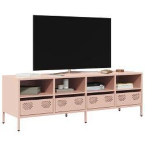 Meuble TV rose 135x39x43,5 acier laminé à froid (1/5)