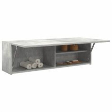 Armoire murale de bain gris béton 100x25x30 bois d'ingénierie (1/5)
