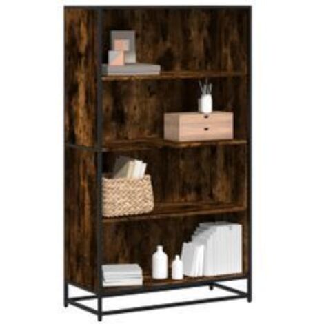 Bibliothèque chêne fumé 80,5x35x139 bois d'ingénierie (1/5)