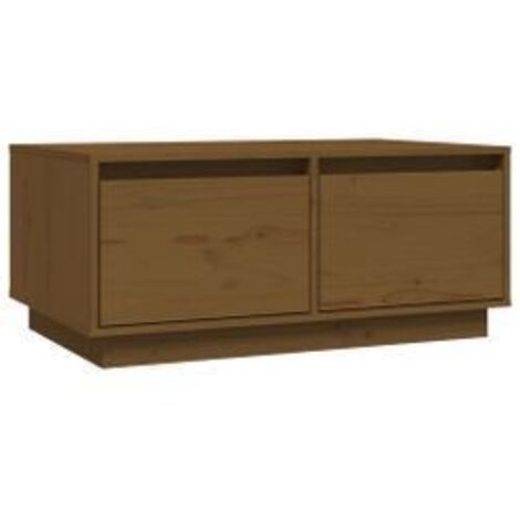 Table basse Marron miel 80x50x35 Bois massif de pin (1/5)