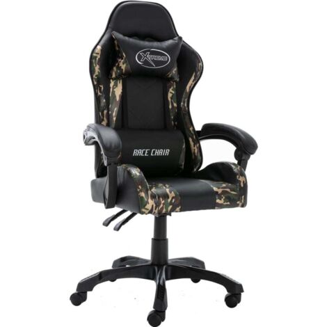 Fauteuil de jeux vidéo Noir et camouflage Similicuir (1/5)