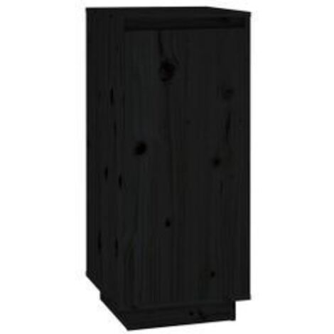 Armoire à chaussures Noir 35x35x80 Bois de pin massif (1/5)