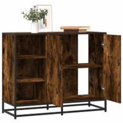 Buffet chêne fumé 92x35x76 bois d'ingénierie (1/5)