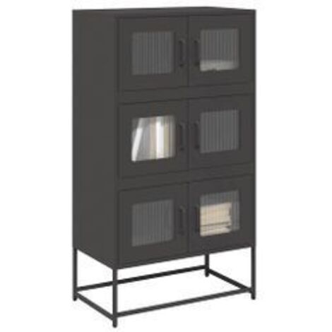 Buffet haut noir 68x39x123 acier (1/5)