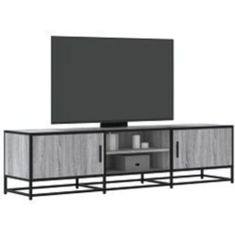 Meuble TV sonoma gris 160x35x41 bois d'ingénierie et métal (1/5)
