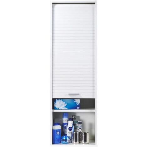 Meuble de rangement à rideau blanc Cool L 40 x H 124 x P 35 cm (1/4)