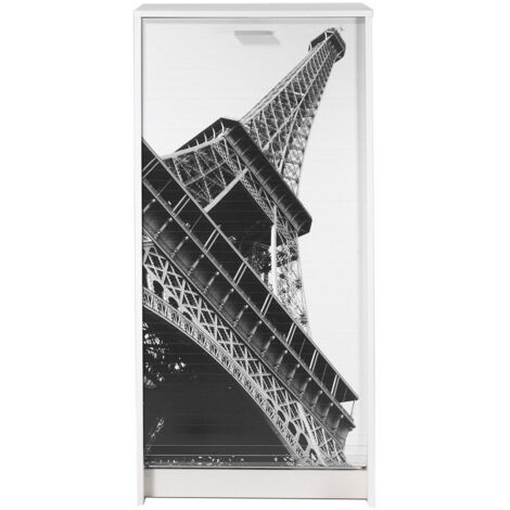 Meuble à Chaussures blanc imprimé Tour Eiffel 21 paires Shoot (1/5)
