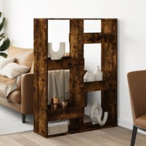 Cloison de séparation chêne fumé100x33x135 bois d'ingénierie