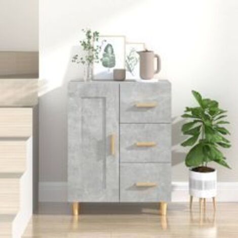 Buffet Gris béton 69,5x34x90 Bois d'ingénierie (1/5)