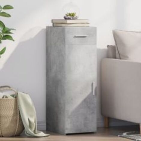 Buffet gris béton 30x42,5x93 bois d'ingénierie (1/5)