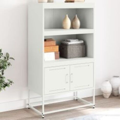 Buffet haut blanc 68,5x38,5x123,5 acier (1/5)