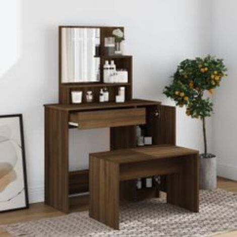 Ensemble de coiffeuse Chêne marron 86,5x35x136 (1/5)