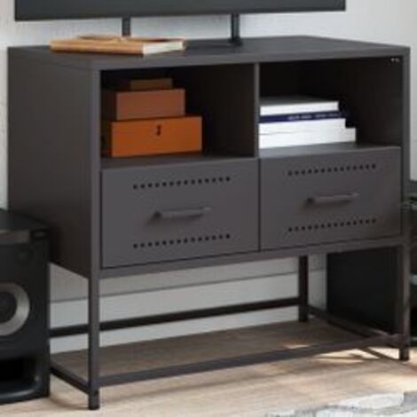 Meuble TV noir 68x39x60,5 acier (1/5)