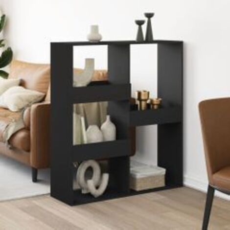 Cloison de séparation noir 100x33x115 bois ingénierie (1/5)