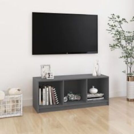 Meuble TV Gris 104x33x41 Bois de pin massif (1/5)