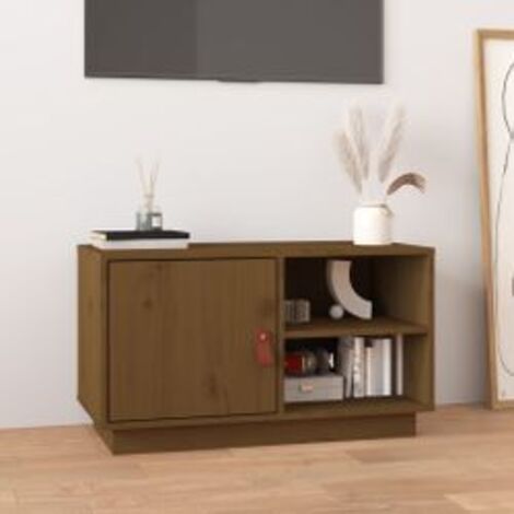 Meuble TV Marron miel 70x34x40 Bois de pin massif (1/5)