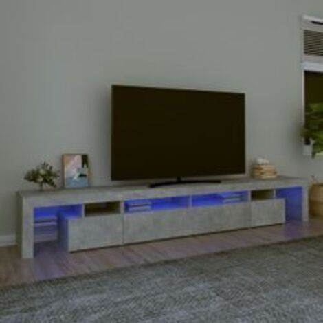 Meuble TV avec lumières LED Gris béton 260x36,5x40 (1/5)