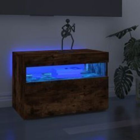 Meuble TV avec lumières LED Chêne fumé 60x35x40 (1/5)