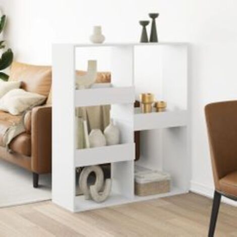 Cloison de séparation blanc 100x33x115 bois d'ingénierie (1/5)