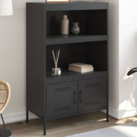 Buffet haut noir 68x39x113 acier (1/5)