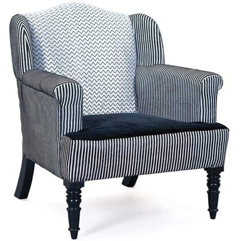 Fauteuil velours noir et argent pieds bois massif Tarus (1/3)