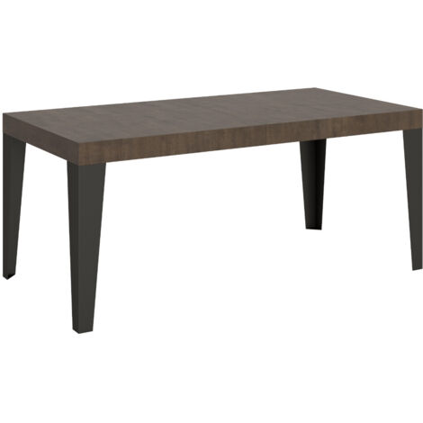 Table à manger extensible Flavio Sur roulettes 180 à 284 cm 2 rallonges fines-Marron-Sur roulettes-2 rallonges fines-180 à 284 cm (1/5)